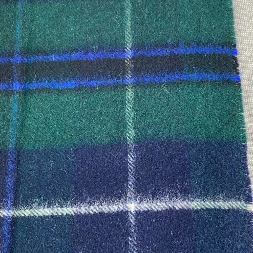 Green Douglas cashmere/wool blue/green‎ plaid scarf